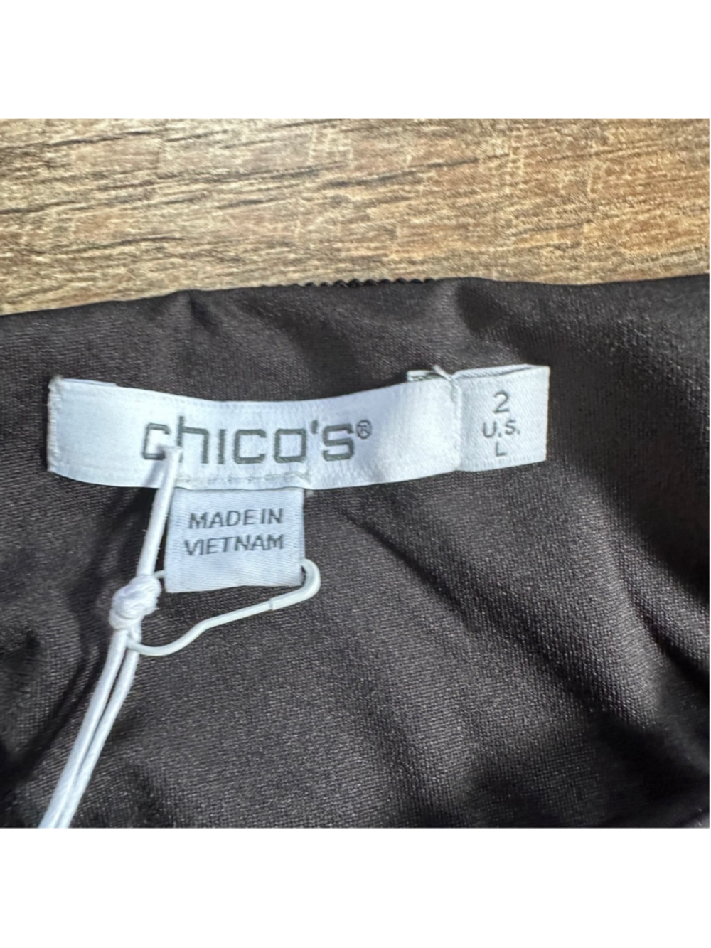 Women's Chico's Short Dress Velvet 3D Flower Black Size L Summer - Picture 4 of 9